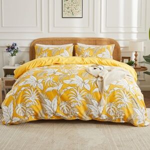 TWIN Yellow Floral Bedding Set